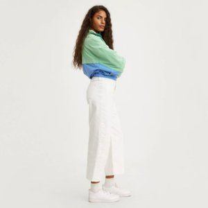 Levi's Premium RIBCAGE WIDE LEG CROPPED WOMEN'S PANTS 31 White